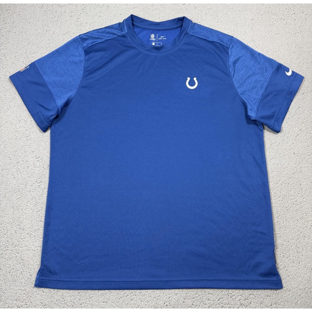 Nike Indianapolis Colts Shirt Mens XL Blue NFL Football Dri Fit Tee On Field